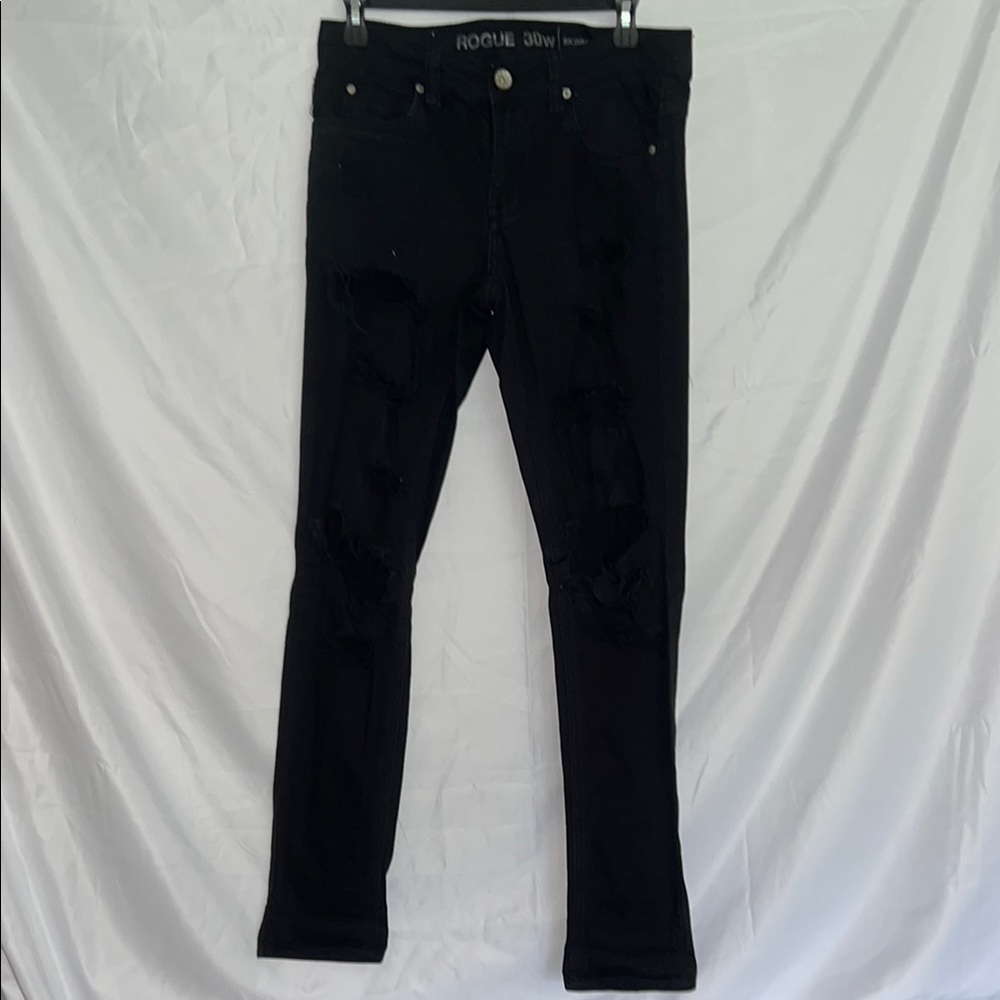 Rogue 308 Black Distressed Jeans